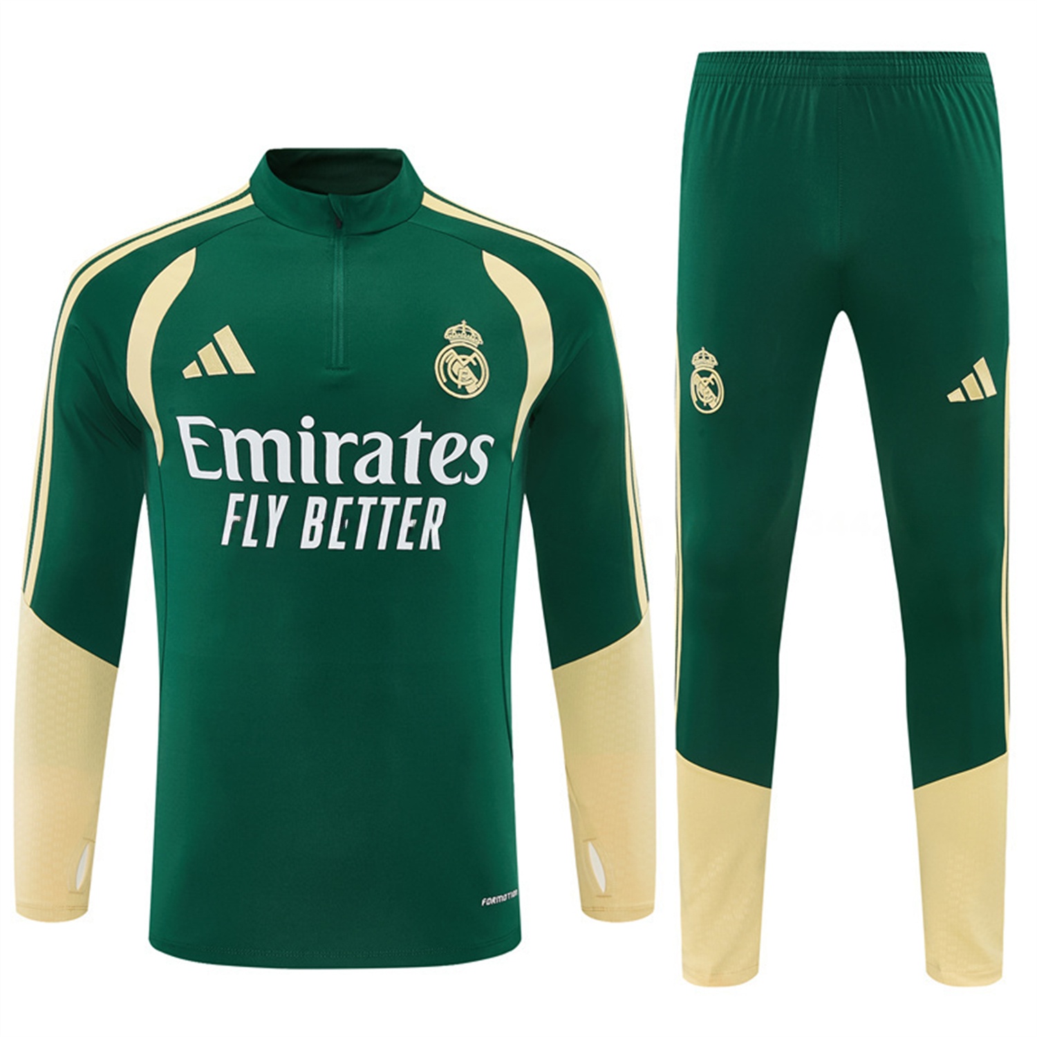 Real Madrid 26-27 Long Sleeves Training Set - Green Top And Green Pants - Unitedfutballjersey