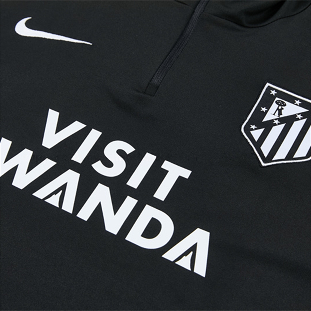 Atletico Madrid 26-27 Long Sleeve Training Set - Black Top & Black Pants - Unitedfutballjersey