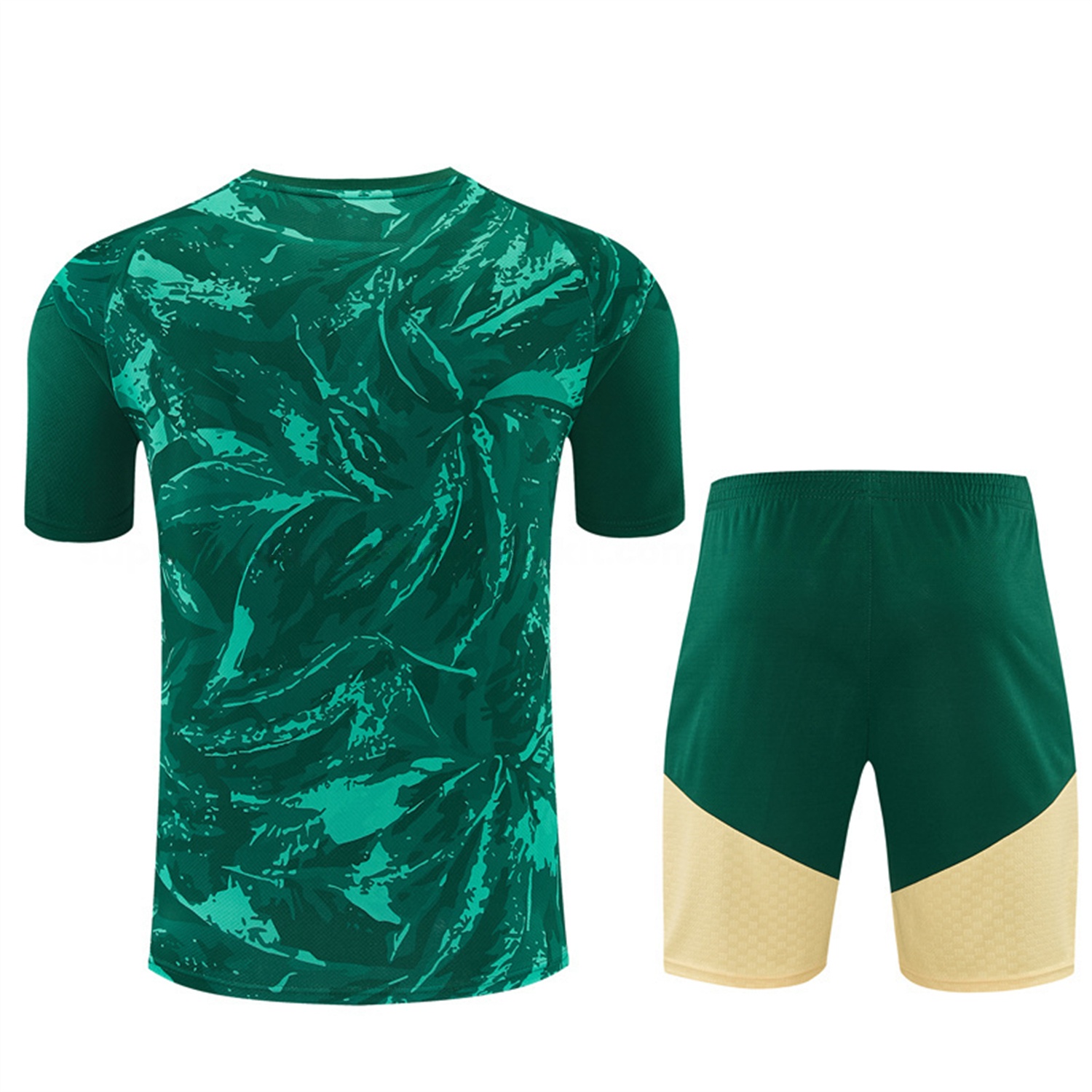 Real Madrid 26-27 Kids Short-Sleeve Training Set - Green Camouflage Top & Green Shorts - Unitedfutballjersey