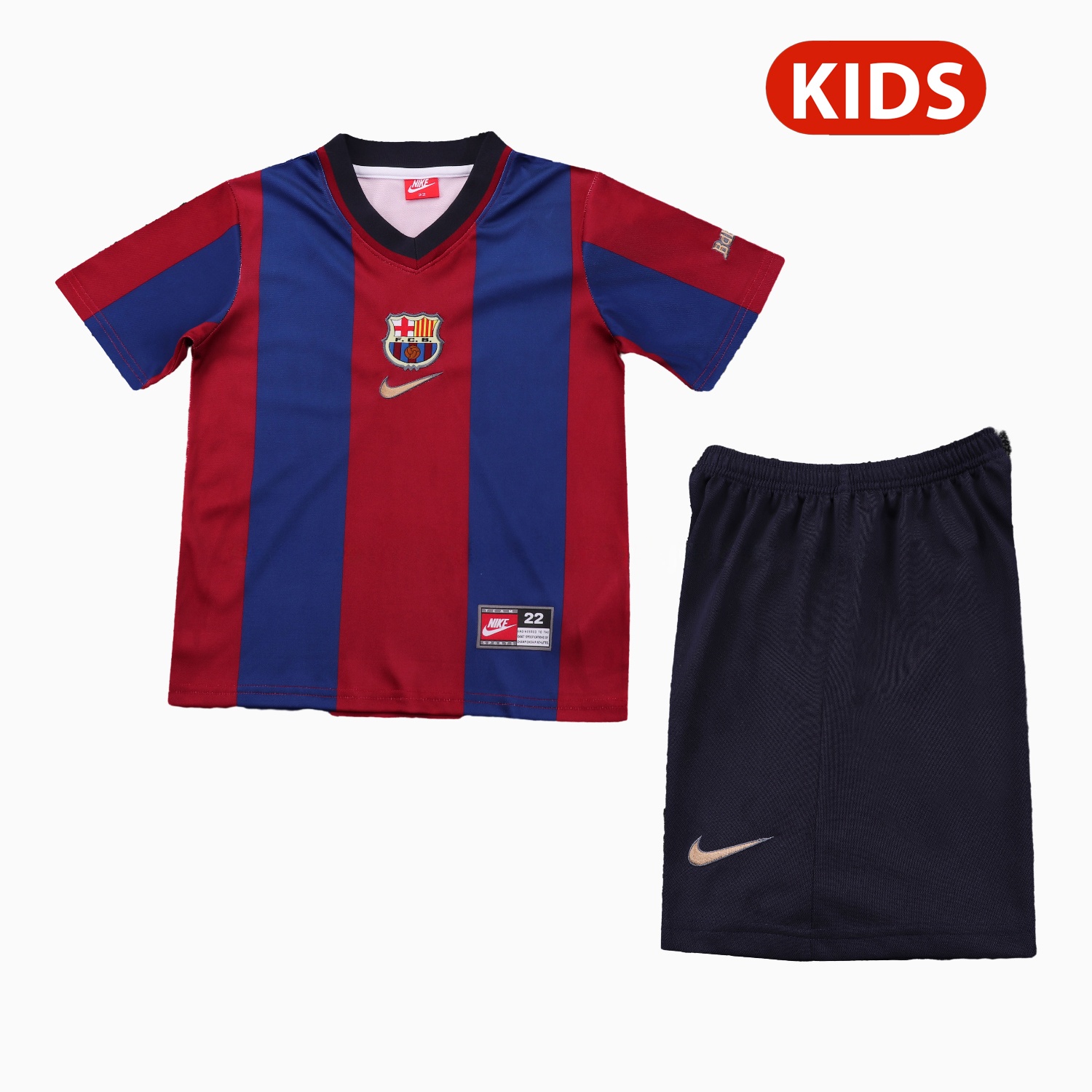 Retro Barcelona 1998-99 Home Kids Kit - Unitedfutballjersey