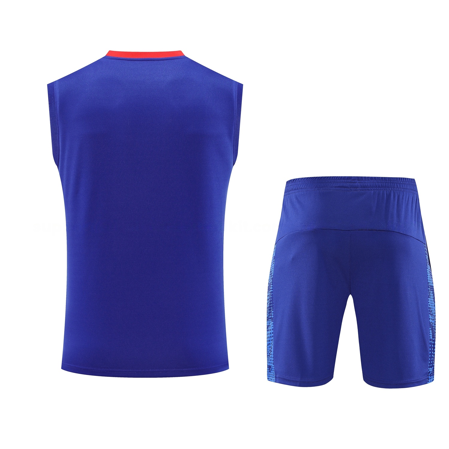 RB Leipzig 25-26 Vest Training Set - Blue With Red Top & Dark Blue Pants - Unitedfutballjersey