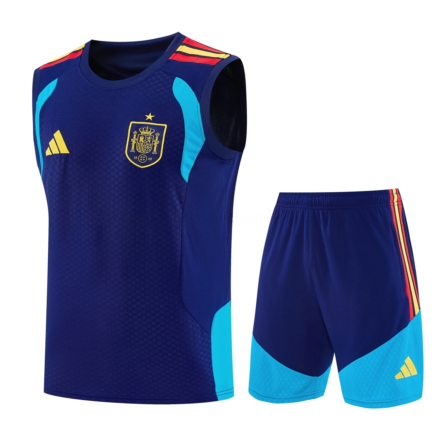 Spain 2026 Vest Training Set - Dark Blue Vest and Shorts - Unitedfutballjersey