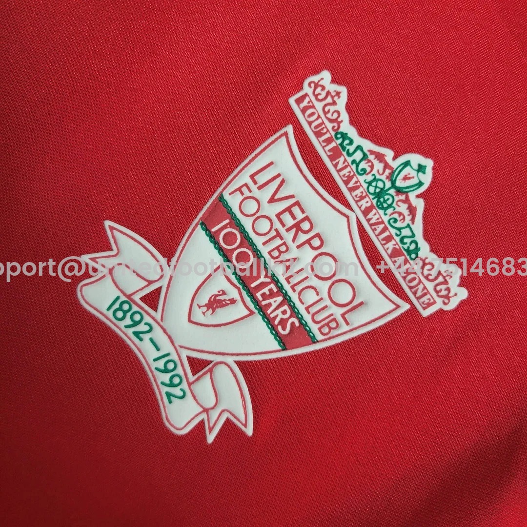Retro Liver.pool 1992-93 100 YEARS Home Stadium Jersey - Unitedfutballjersey