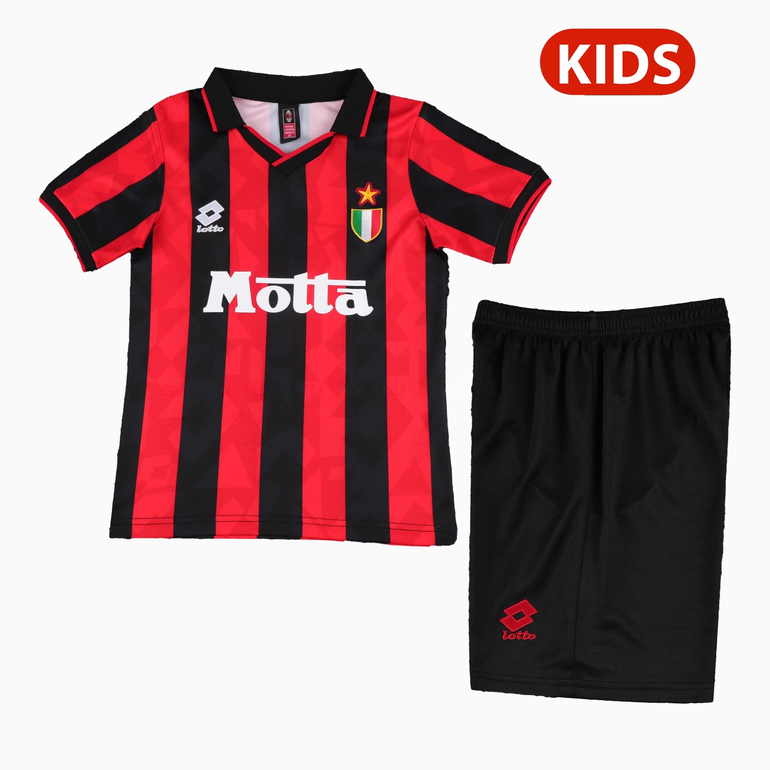 Retro AC Milan 1993-94 Home Kids Kit - Unitedfutballjersey