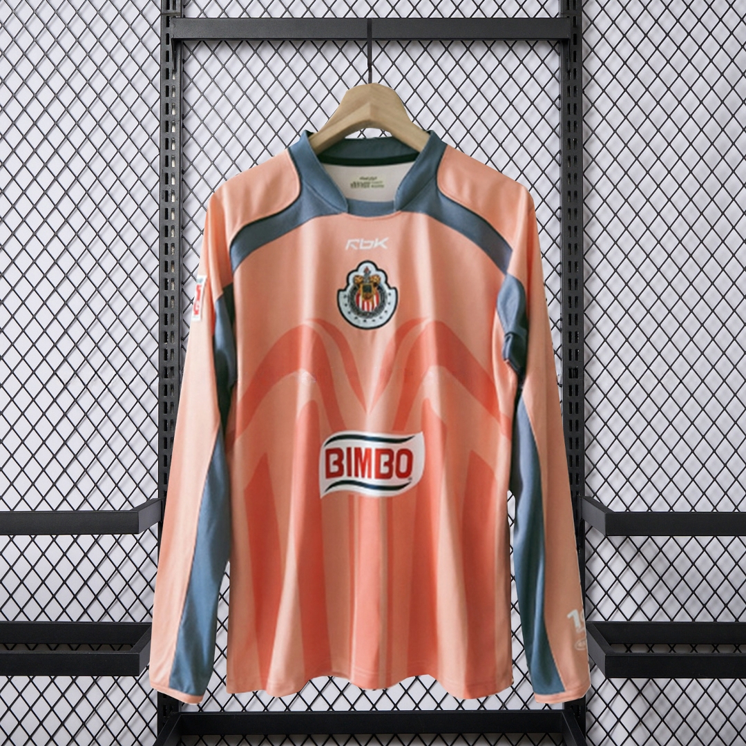 Retro Chivas de Guadalajara 2006-07 Pink Goalkeeper Long Sleeves Jersey - Unitedfutballjersey