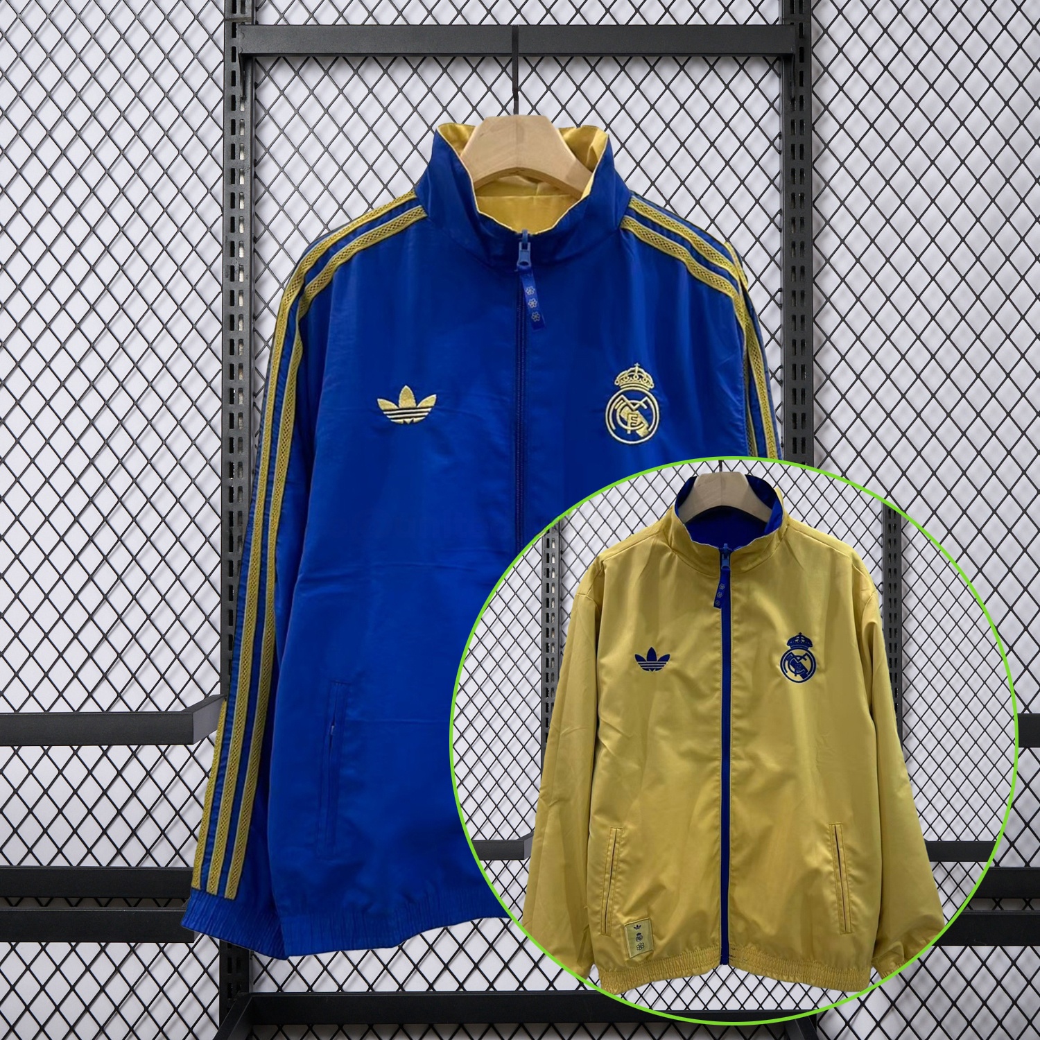 Real Madrid 25-26 Cultural Story Chinese Lucky Double Sided Windbreaker Jacket - Blue - Unitedfutballjersey