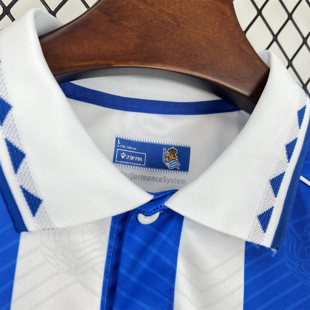 Real Sociedad 25-26 White With Royal Blue Retro Style Special Jersey - Fans Version - Unitedfutballjersey