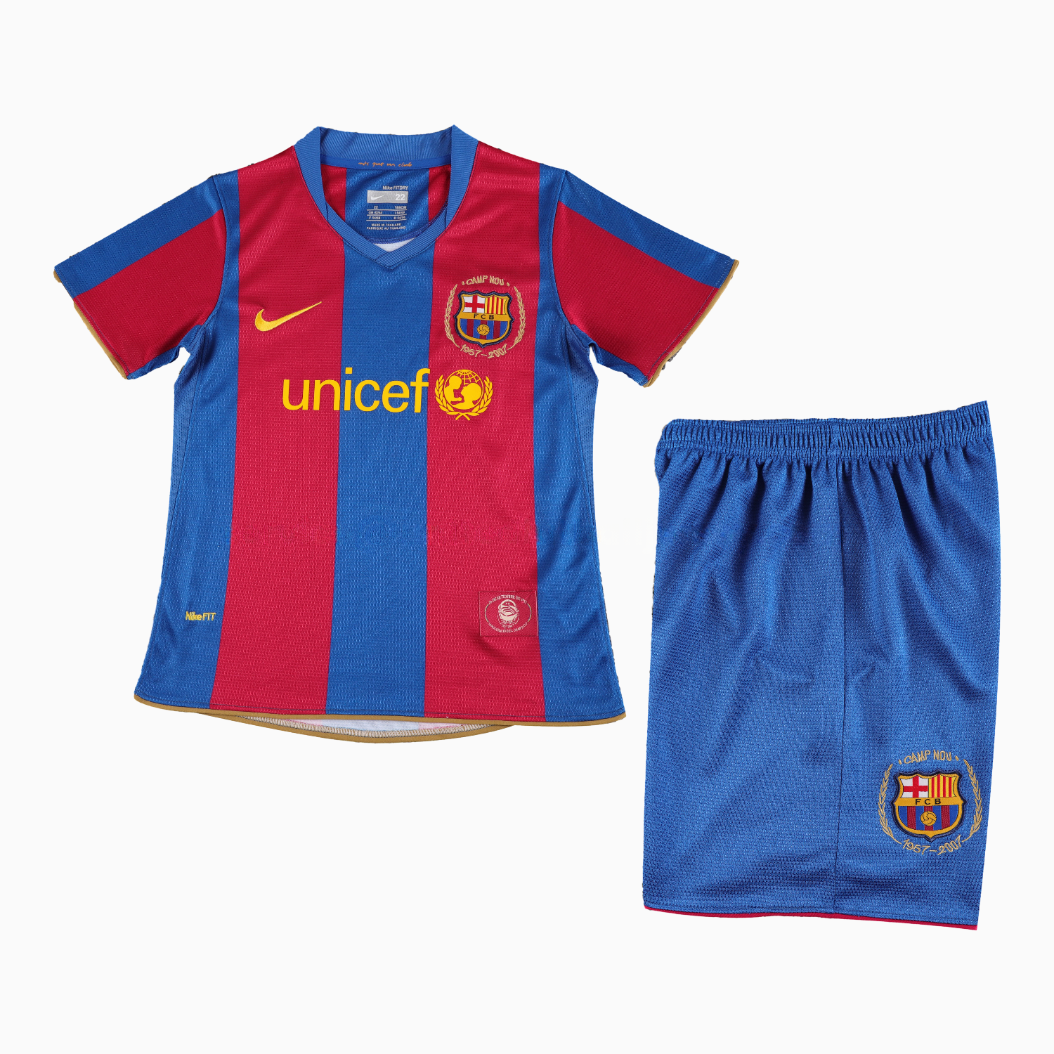Retro Barcelona 2007-08 Home Kids Kit - Unitedfutballjersey