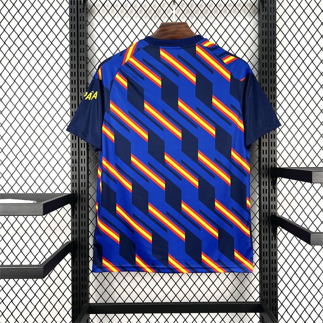 Spain 2026 Royal Blue And Yellow Stripes Pre-match Jersey - Fans Version - Unitedfutballjersey