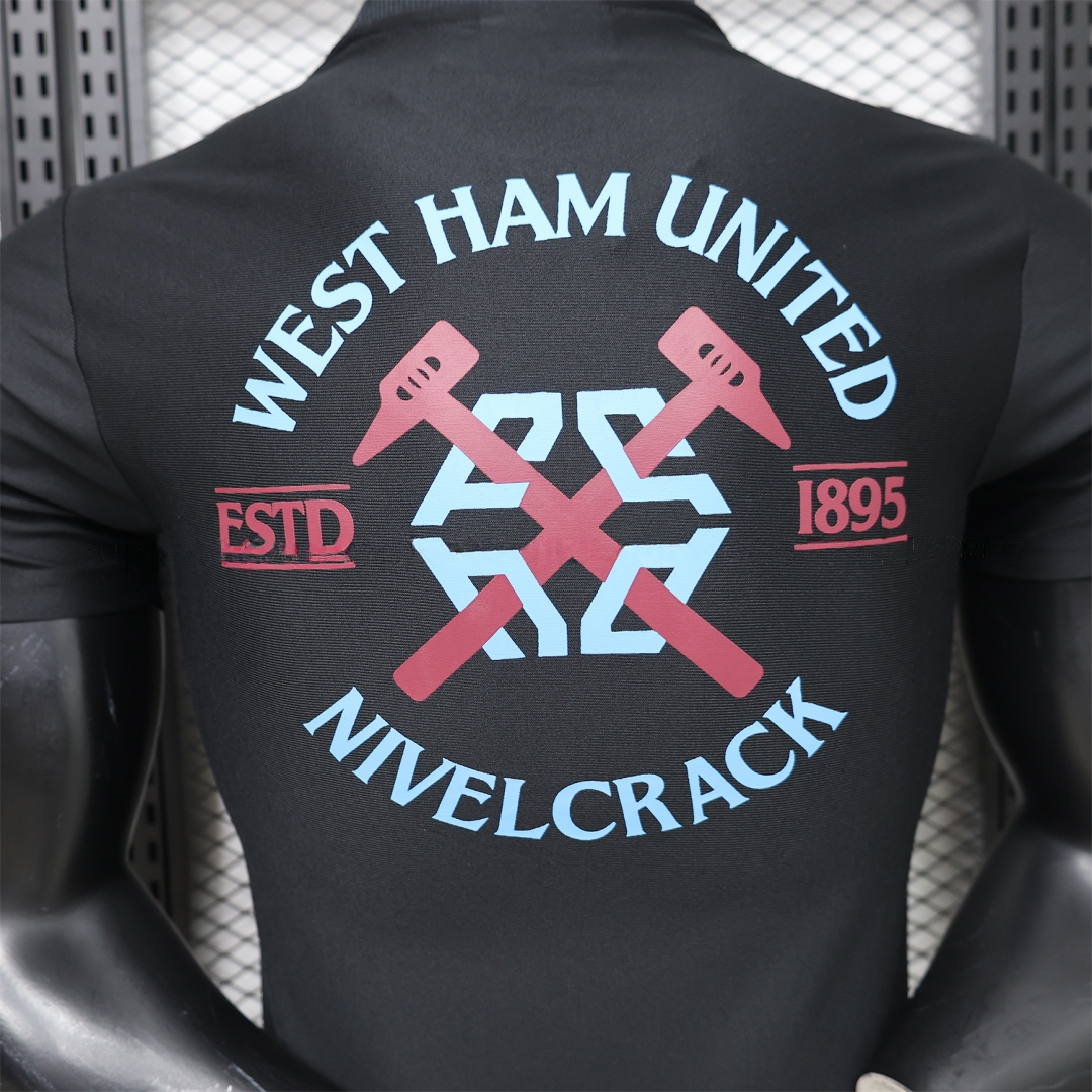 West Ham United 26-27 Retro Casual Style Black Polo Jersey - Player Version - Unitedfutballjersey