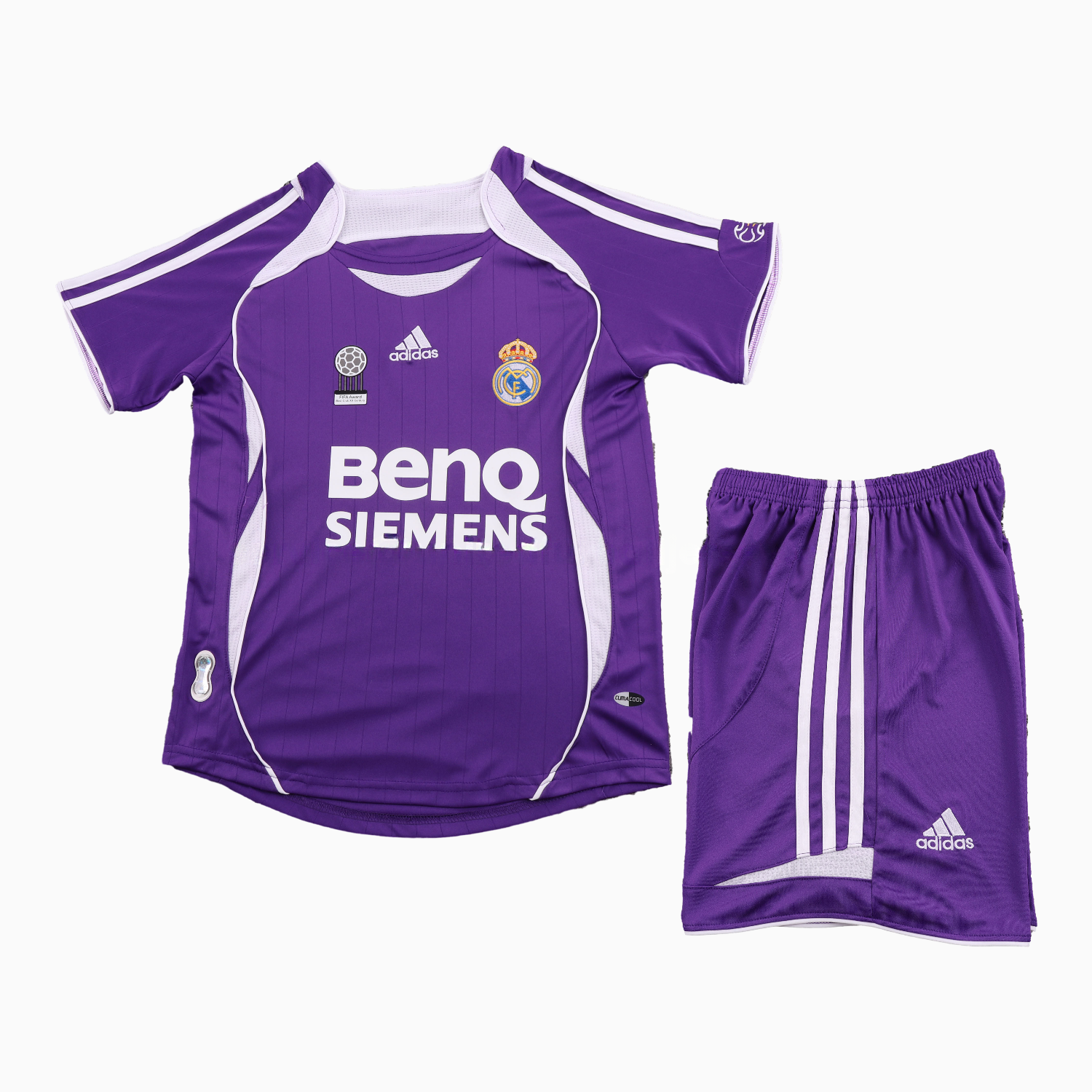 Retro Real Madrid 2006-07 Away Purple Kids Kit - Unitedfutballjersey