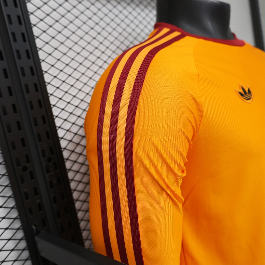 AS Roma 25-26 Retro Casual Style Orange Special Long Sleeves Jersey - Player Version - Unitedfutballjersey