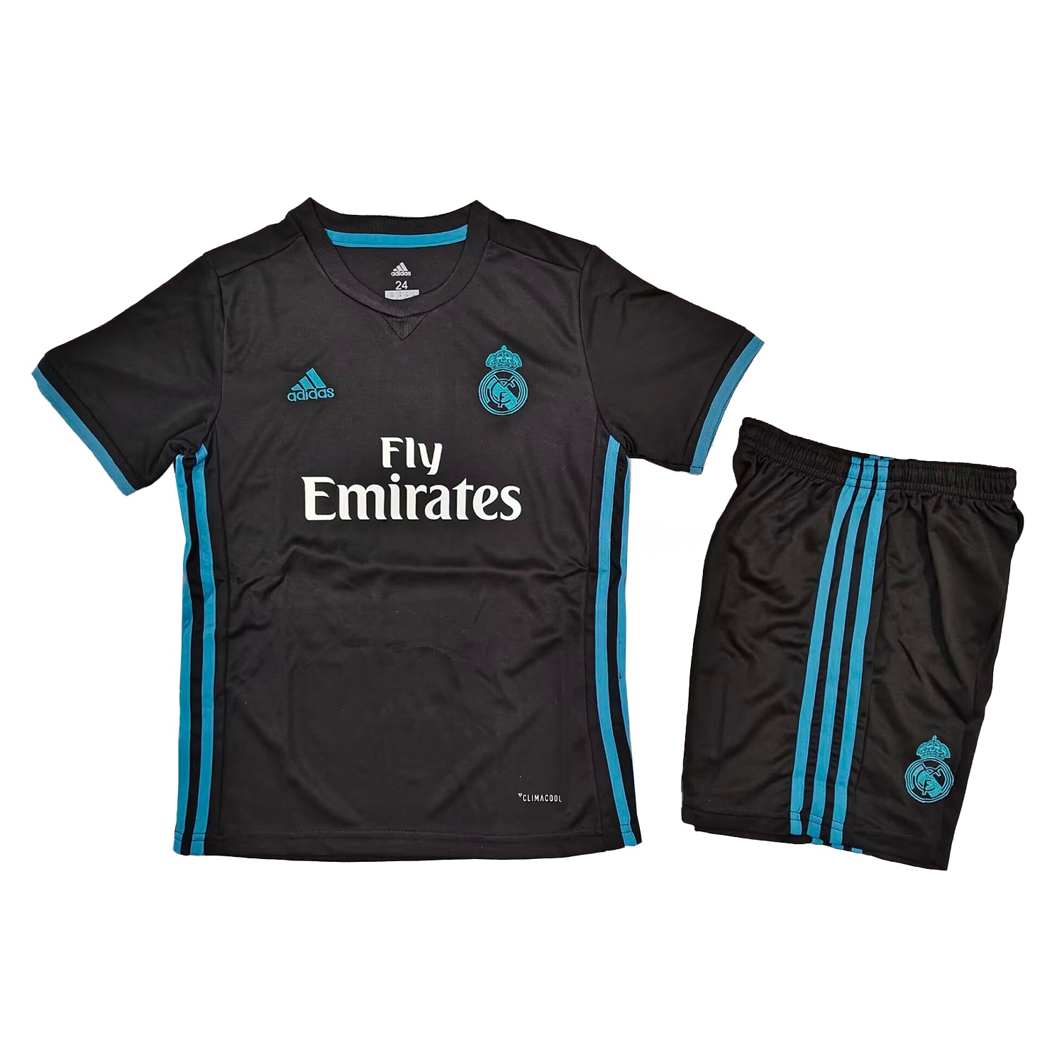 Retro Real Madrid 2017-18 Away Black Kids Kit - Unitedfutballjersey