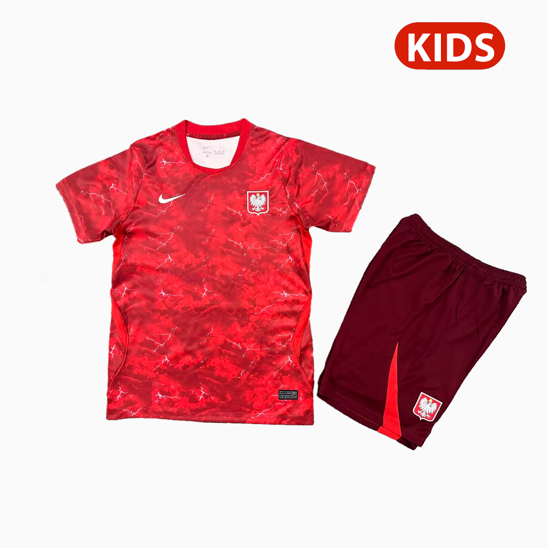 Poland 2026 Away Kids Kit - Unitedfutballjersey