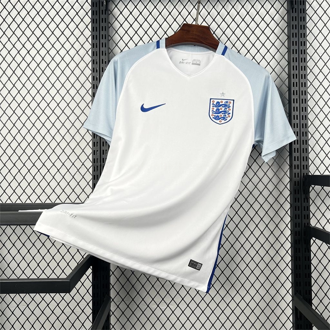 Retro England 2016 Home White Jersey - Unitedfutballjersey