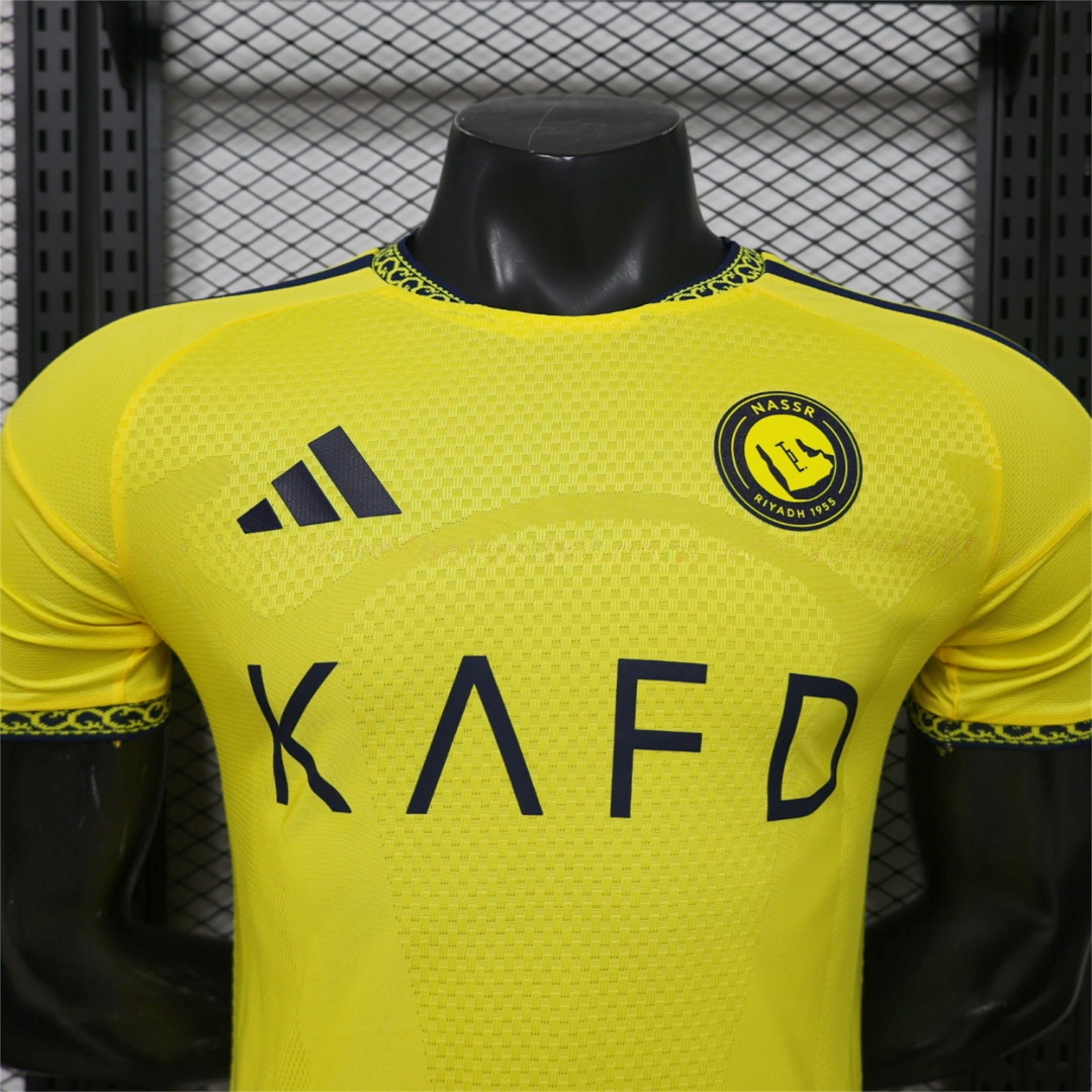 Al Nassr Riyadh Victory 26-27 Home Jersey With Sponsors - Player Version - Unitedfutballjersey