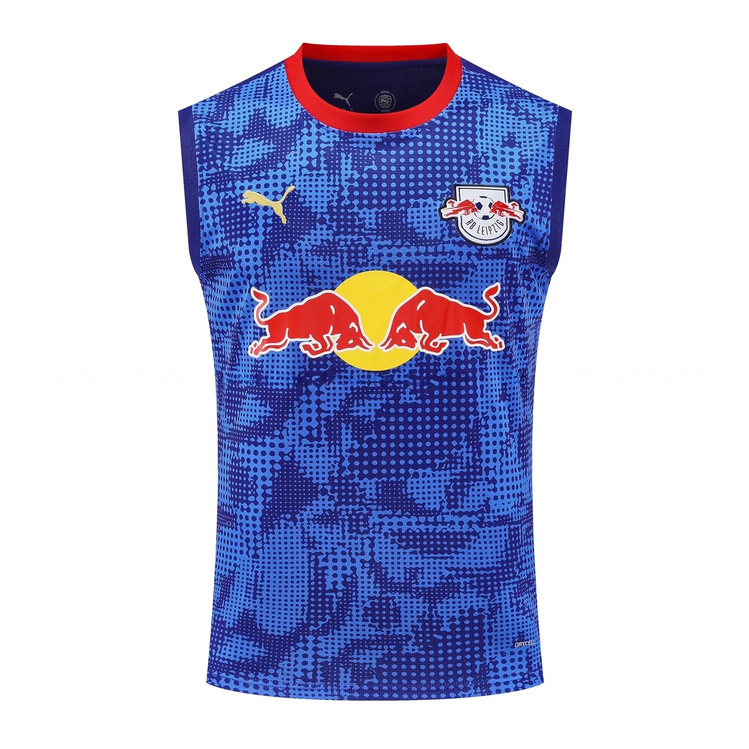 RB Leipzig 25-26 Vest Training Set - Blue With Red Top & Dark Blue Pants - Unitedfutballjersey