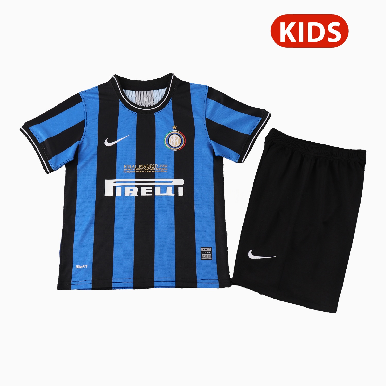 Retro Inter Milan 2010-11 Home Kids Kit - Unitedfutballjersey