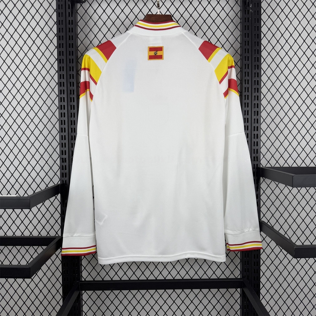 Retro Spain 1996 Away Long Sleeves Jersey - Fans Version - Unitedfutballjersey