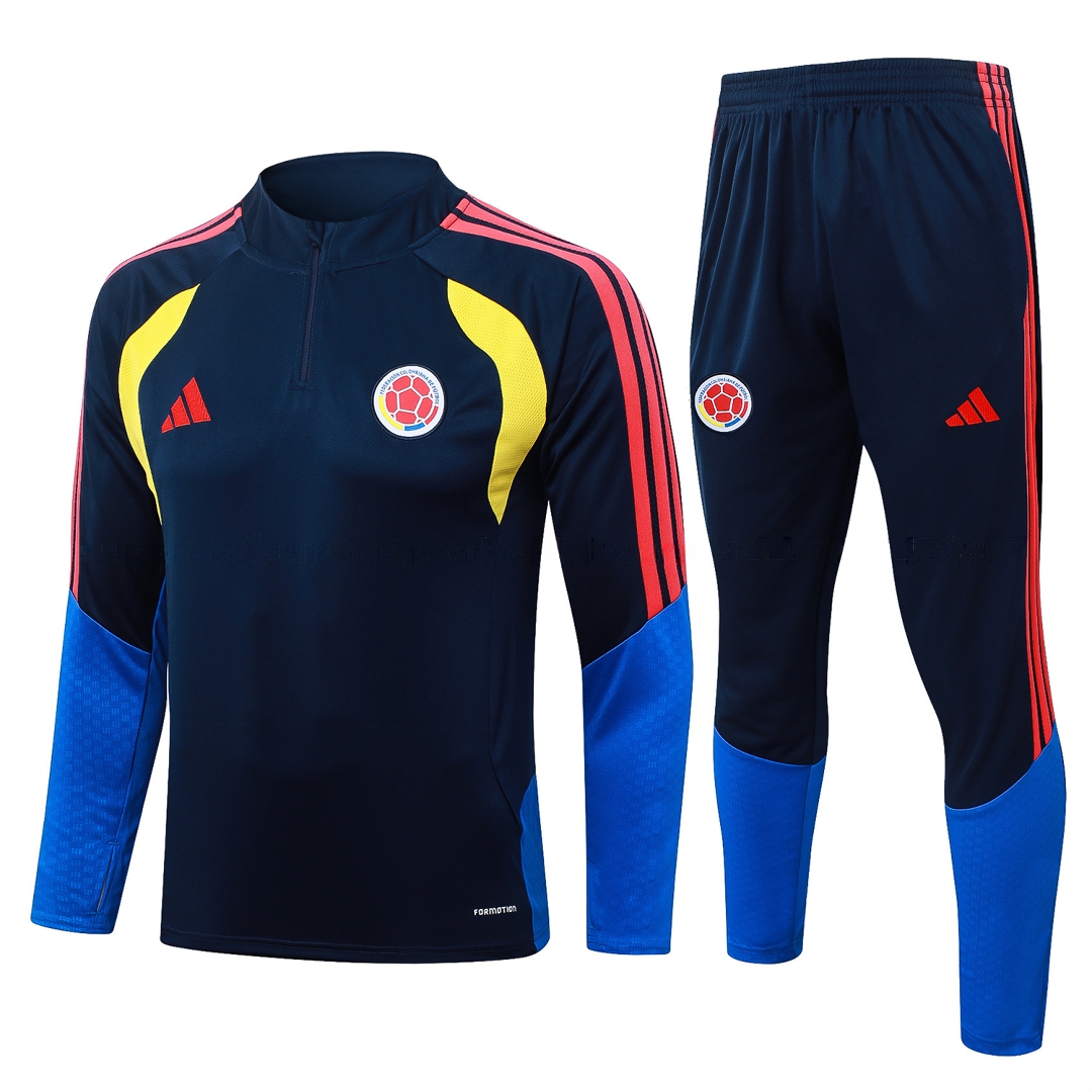 Colombia 2026 Long Sleeve Training Set - Black Top & Black Pants - Unitedfutballjersey