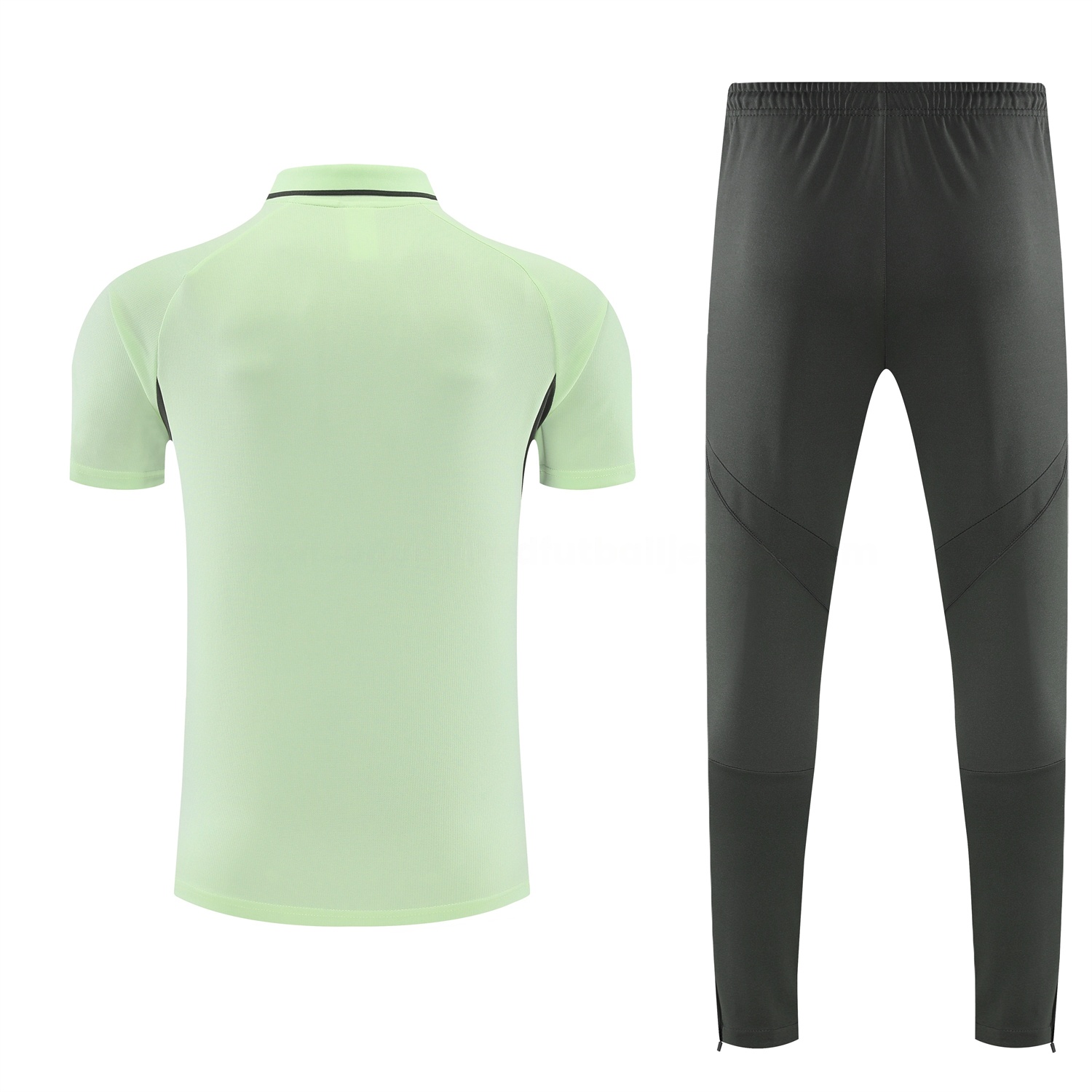 Real Madrid 25-26 POLO Short-Sleeve Training Set - Light Green Top and Dark Grey Pants - Unitedfutballjersey