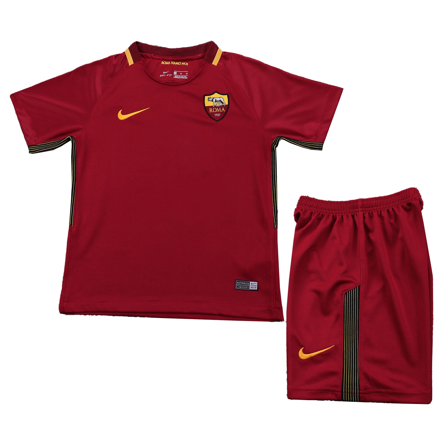 Retro Roma 2017-18 Home Kids Kit - Unitedfutballjersey