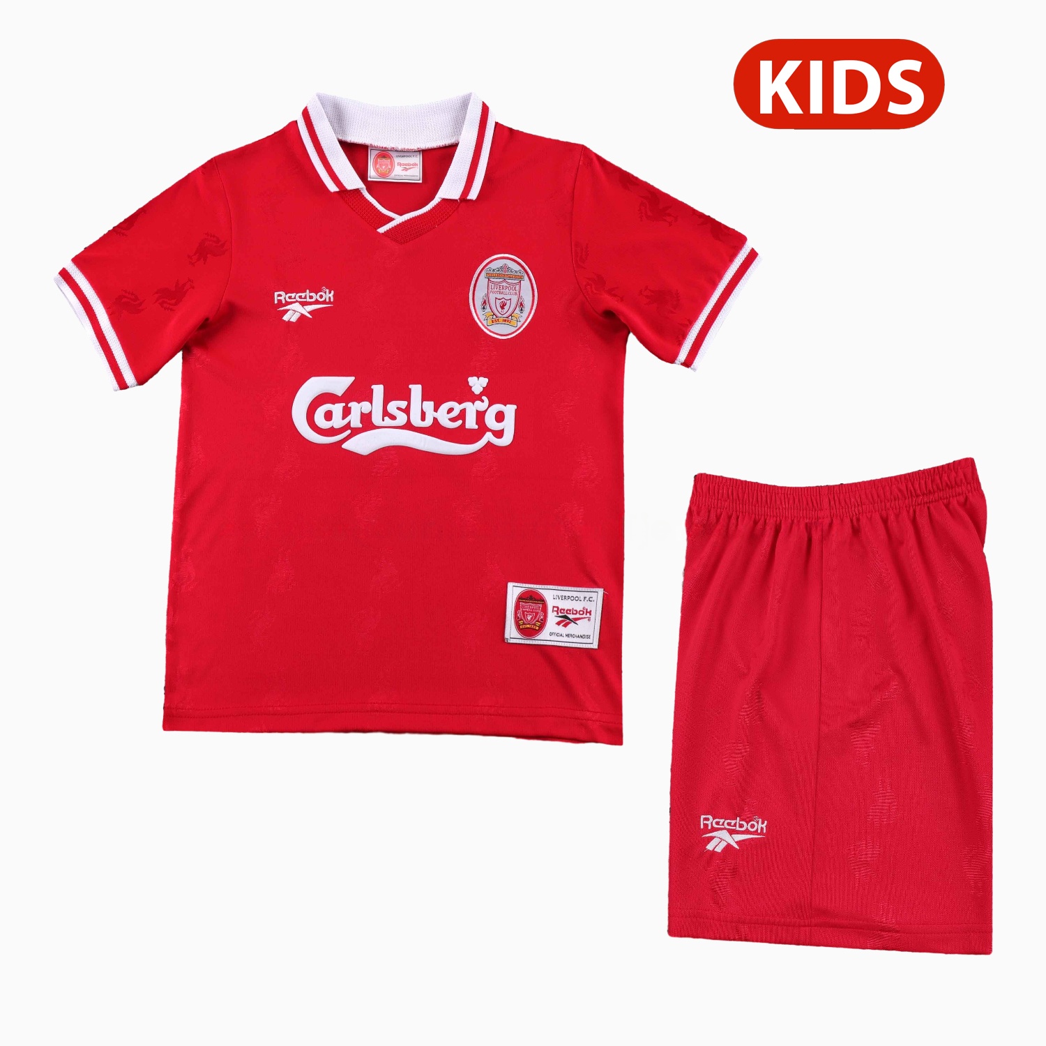 Retro Liver.pool 1996-97 Home Kids Kit - Unitedfutballjersey