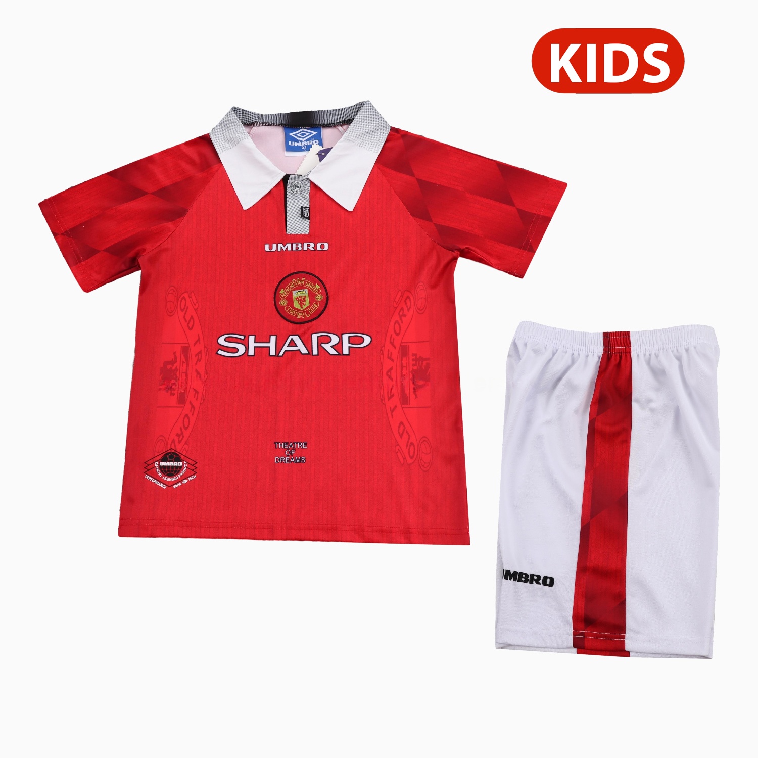 Retro Manchester United 1996-97 Home Kids Kit - Unitedfutballjersey