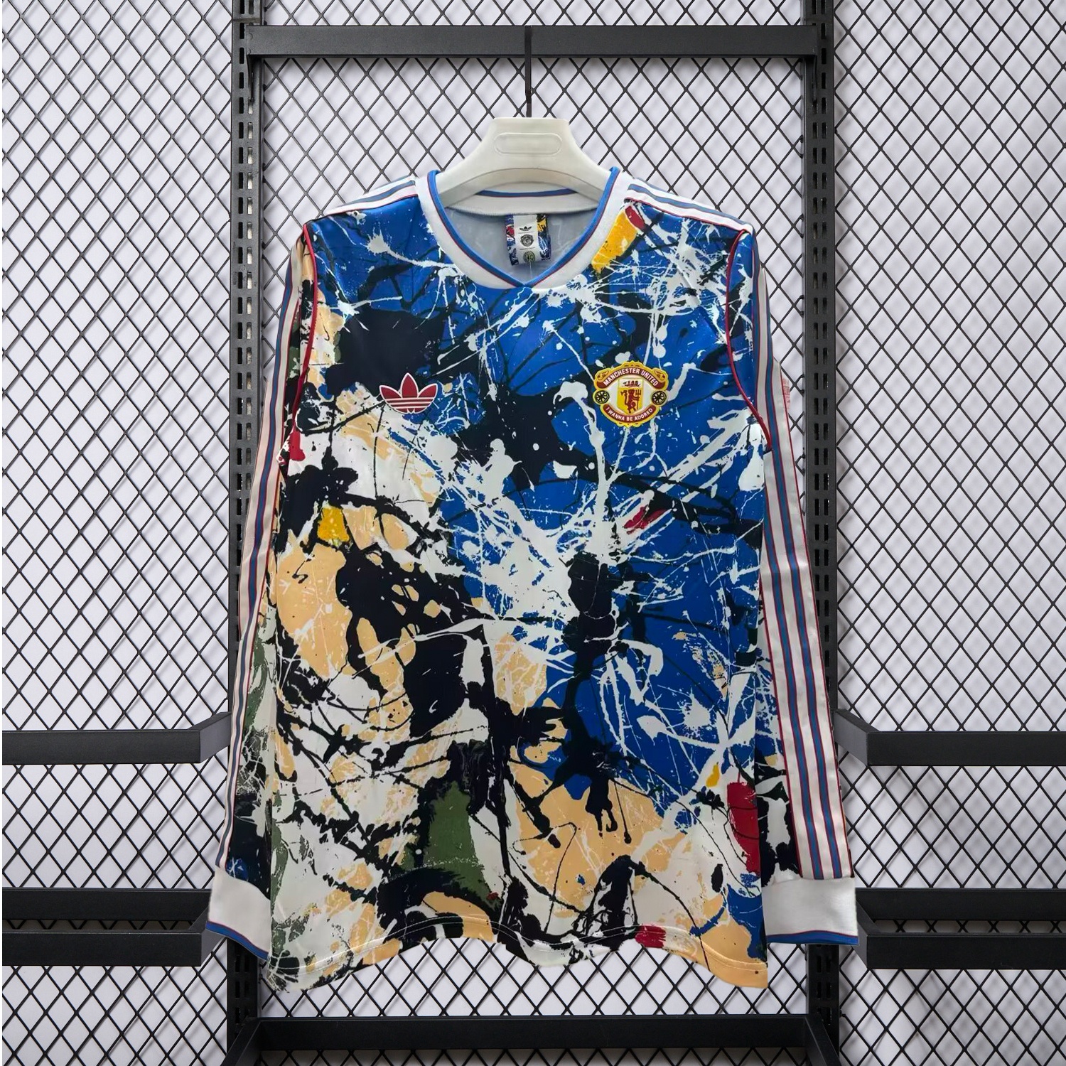 Manchester United 25-26 Stone Roses Special Long Sleeves Jersey - Fans Version - Unitedfutballjersey