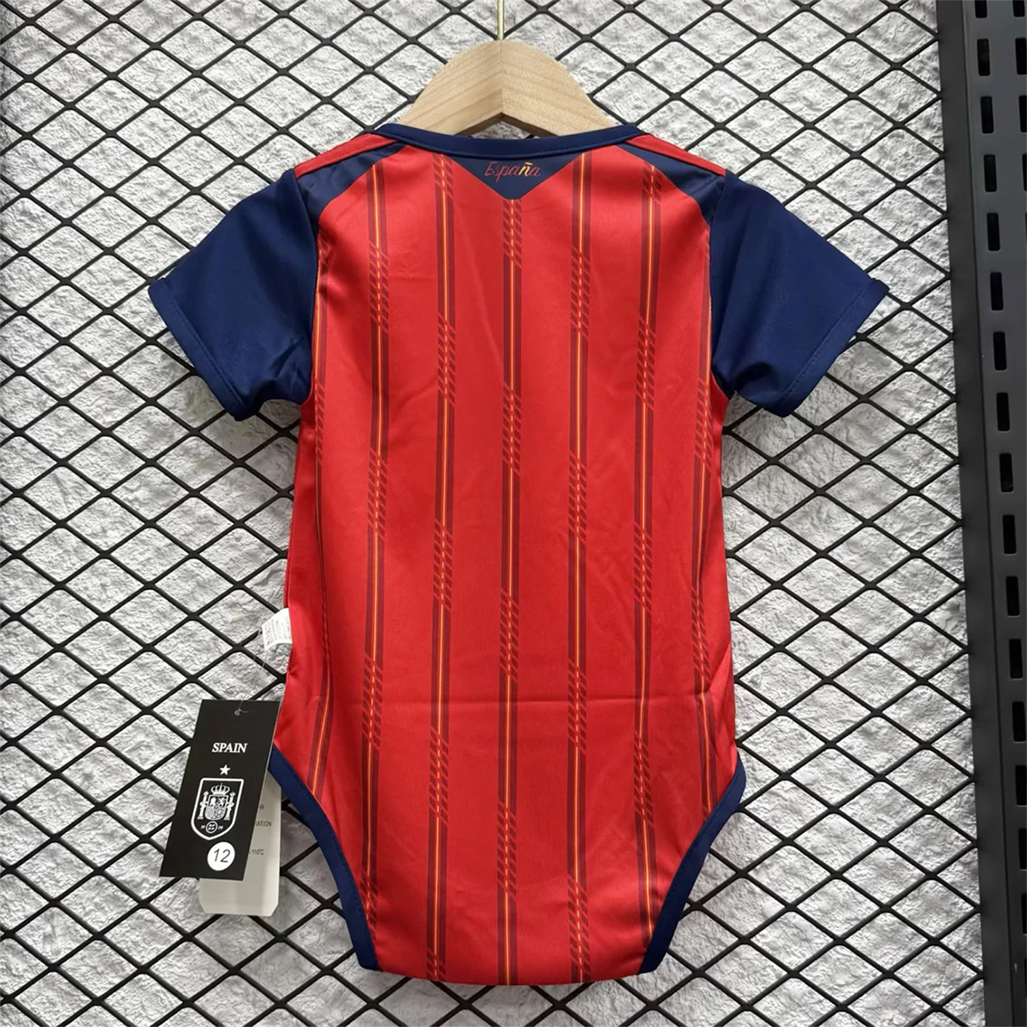 Spain 2026 Home Baby Crawling Suit - Unitedfutballjersey