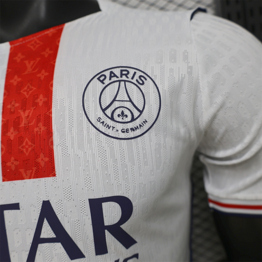 Paris Saint-Germain PSG 25-26 Red Blue Stripes White Special Jersey - Player Version - Unitedfutballjersey