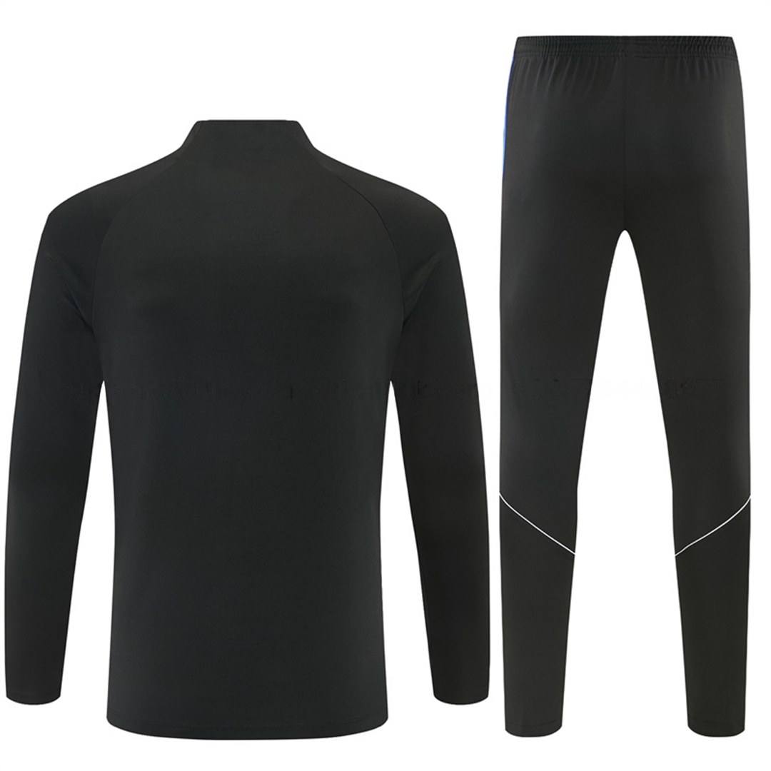 Atletico Madrid 26-27 Kids Long Sleeve Training Set - Black Top & Black Pants - Unitedfutballjersey