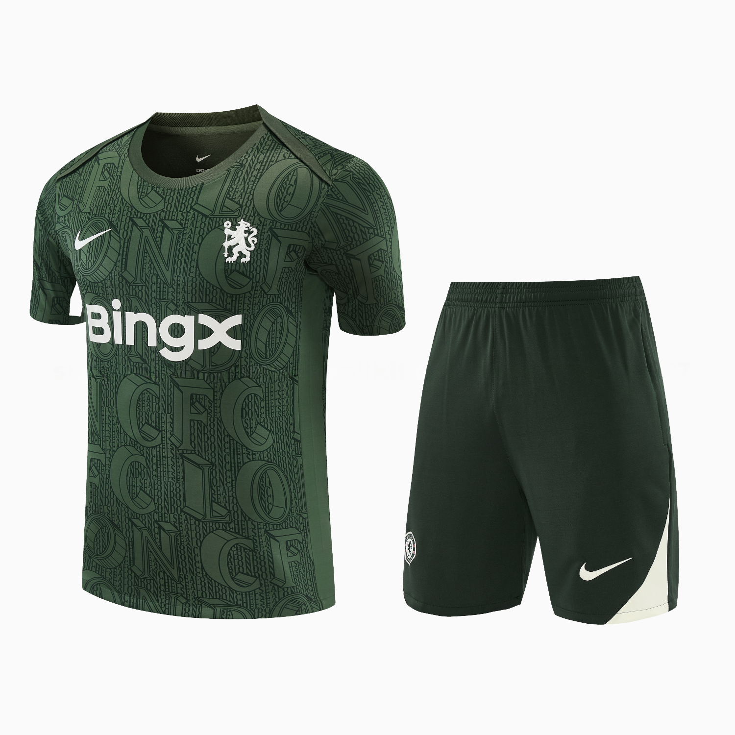 C.H.E.L.S.E.A 25-26 Short-Sleeve Training Set - Dark Green Top & Dark Green Pants - Unitedfutballjersey