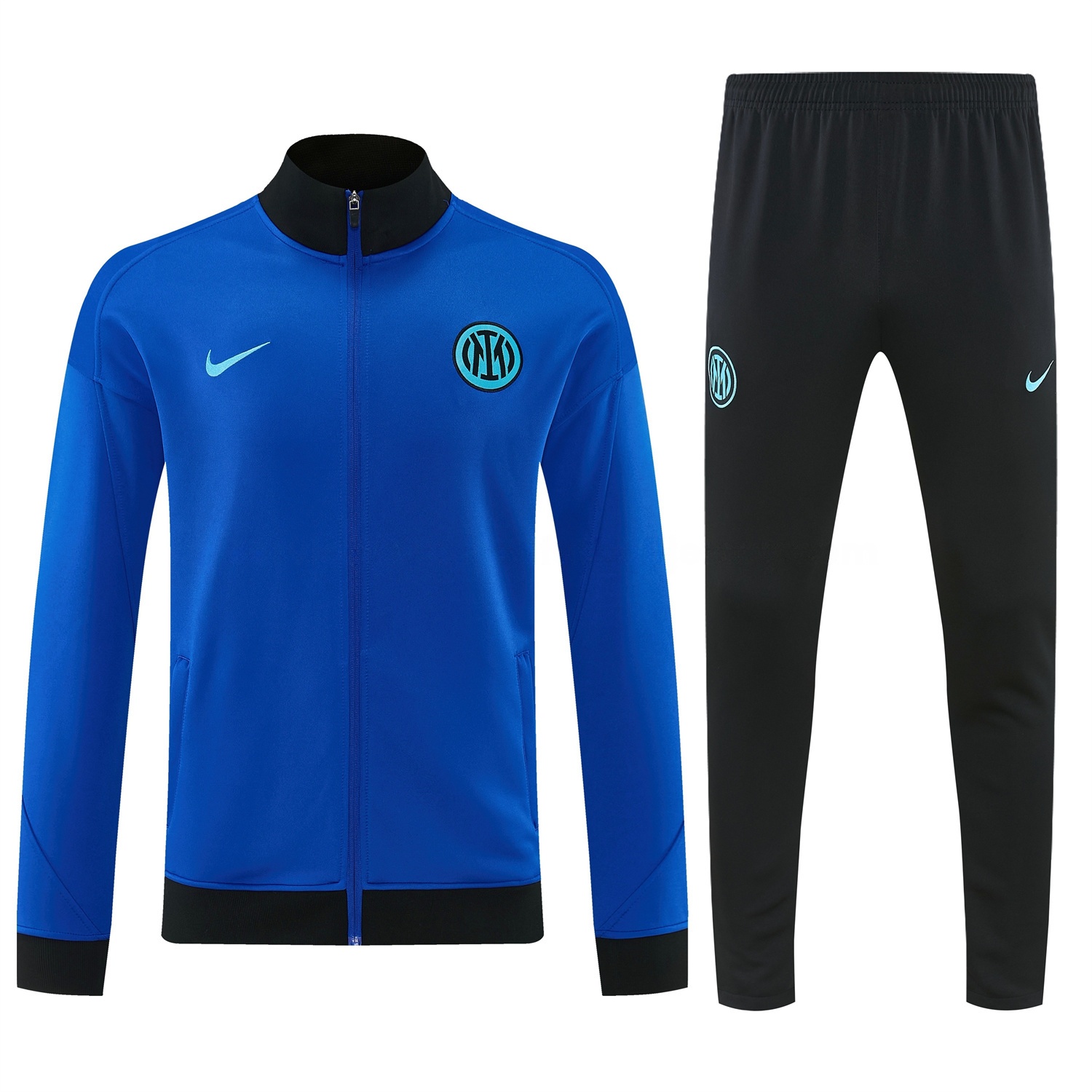 Inter Milan 25-26 Jacket Training Tracksuit - Ocean Blue Jackets & Black Pants - Unitedfutballjersey