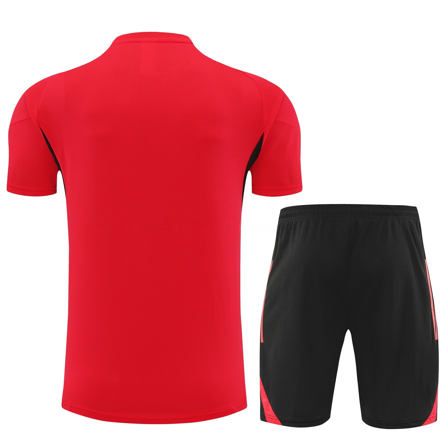 Liver.pool 25-26 Short-Sleeve Training Set - Red With Black Top & Black Shorts - Unitedfutballjersey