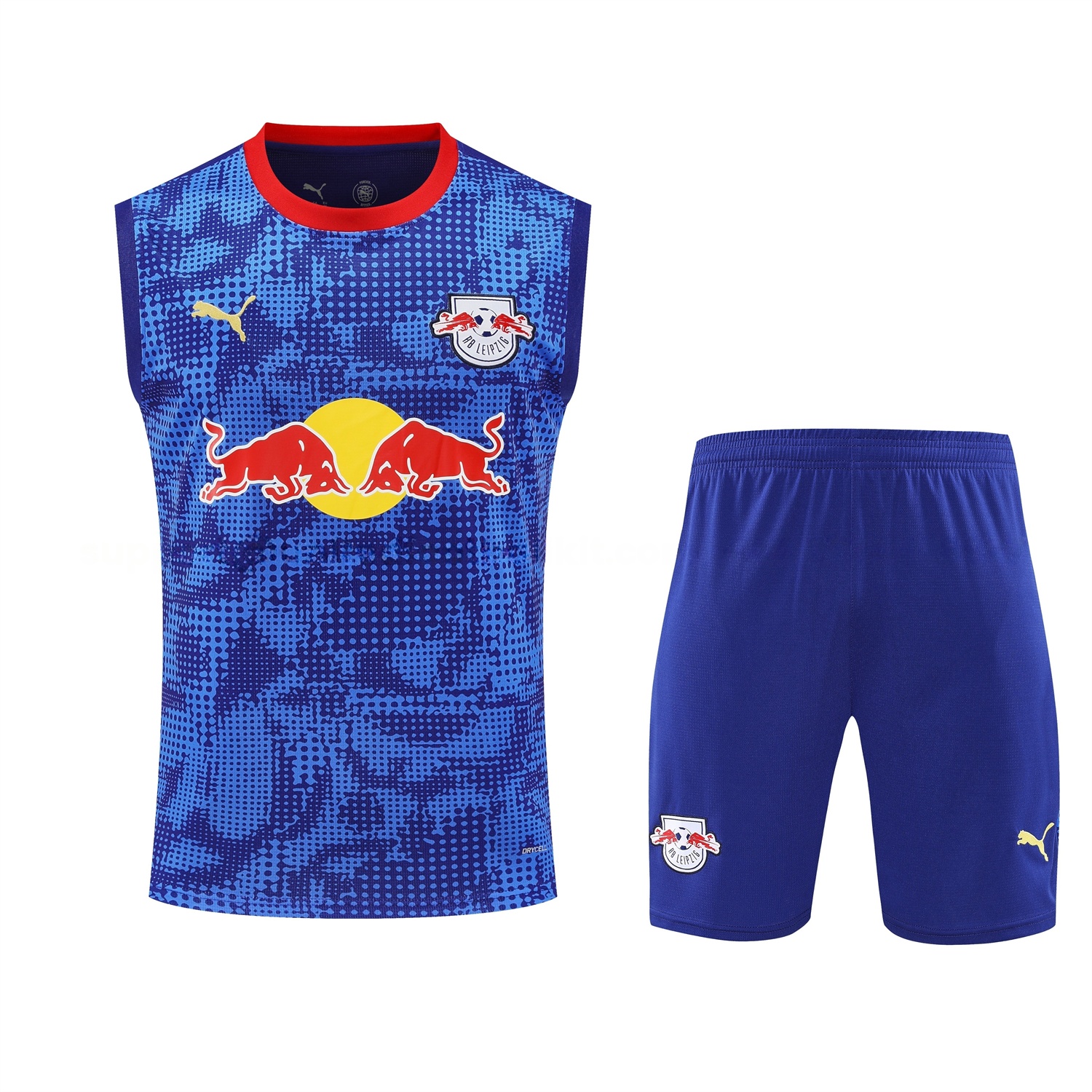 RB Leipzig 25-26 Vest Training Set - Blue With Red Top & Dark Blue Pants - Unitedfutballjersey