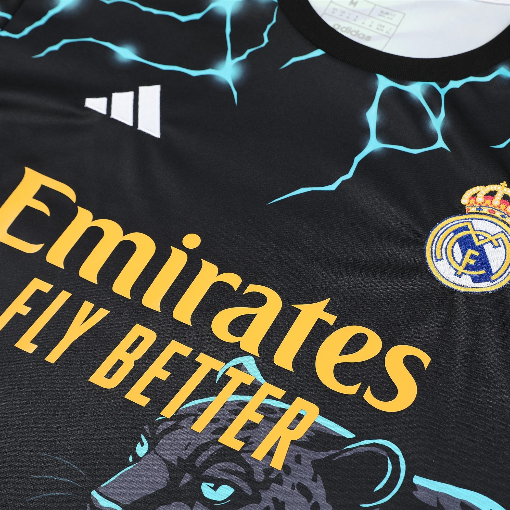 Real Madrid 24-25 Short-Sleeve Training Set - Green Leopard Top & Black Shorts - Unitedfutballjersey