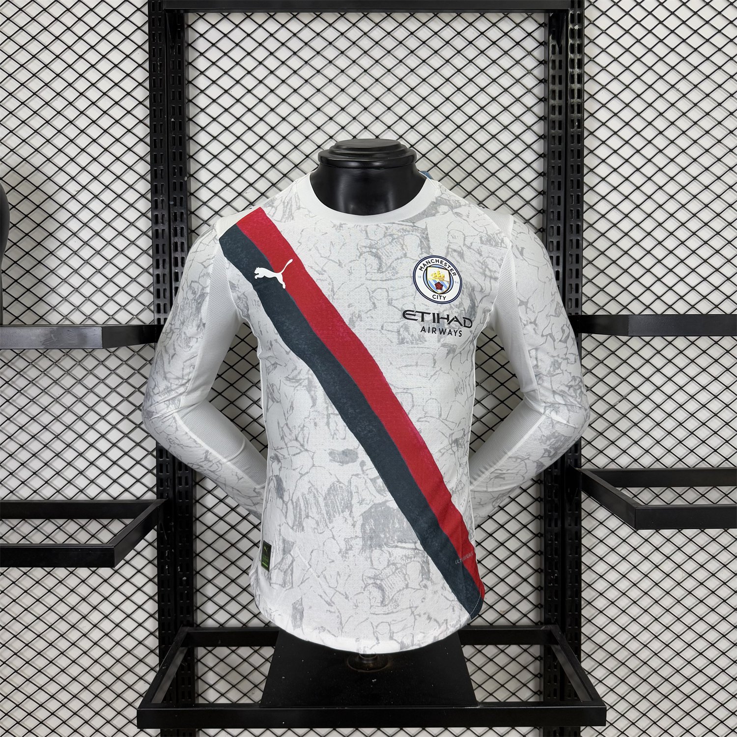 Manchester City 25-26 KidSuper White Long Sleeves Jersey - Player Version - Unitedfutballjersey