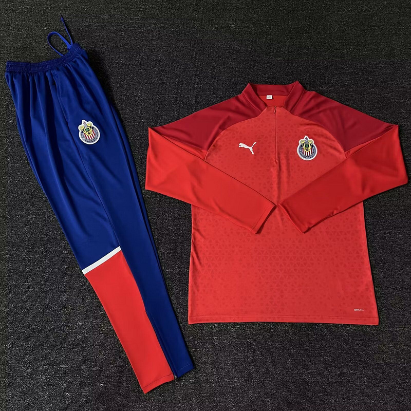 Chivas de Guadalajara 23-24 Long Sleeve Training Set - Red - Unitedfutballjersey