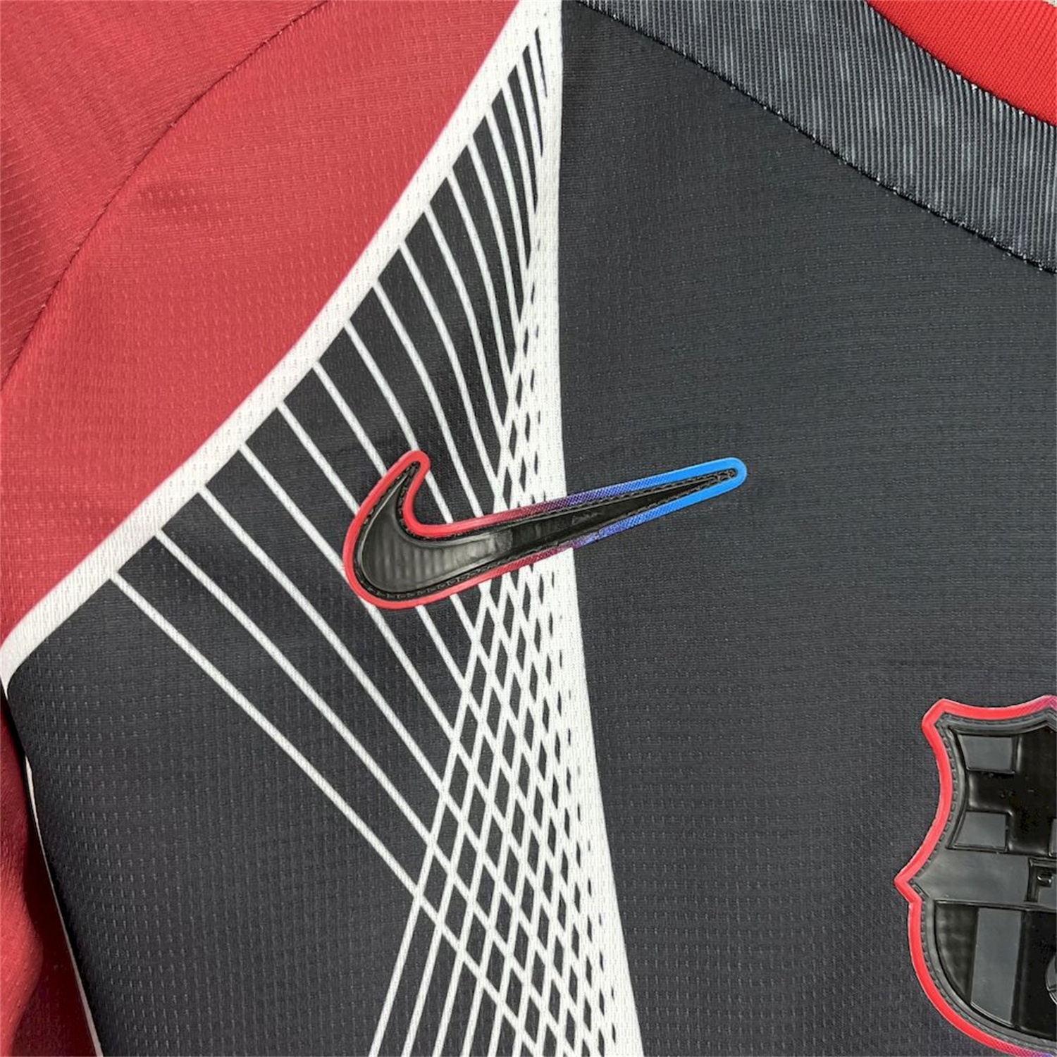 Barcelona 25-26 T90 Red Black Gradient and White Lines Special Jersey - Fans Version - Unitedfutballjersey
