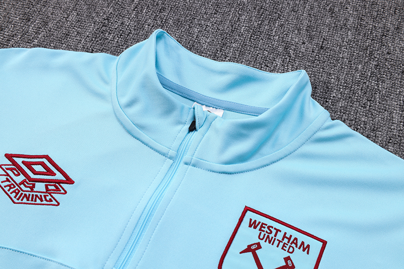West Ham United 23-24 Long Sleeve Training Set -Light Blue - Unitedfutballjersey