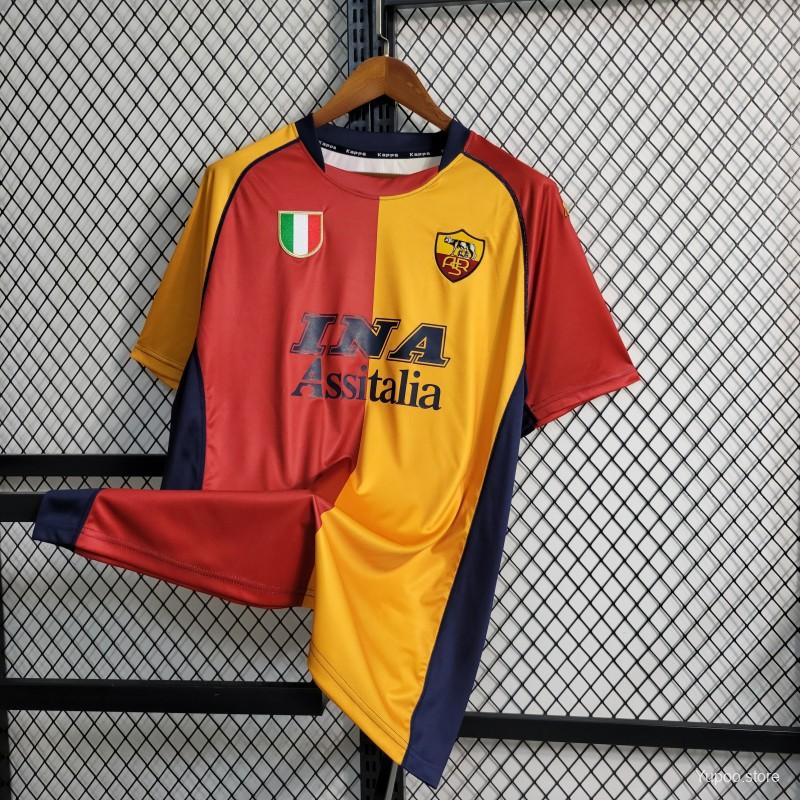 Retro Roma 2001-02 European Home Jersey - Unitedfutballjersey