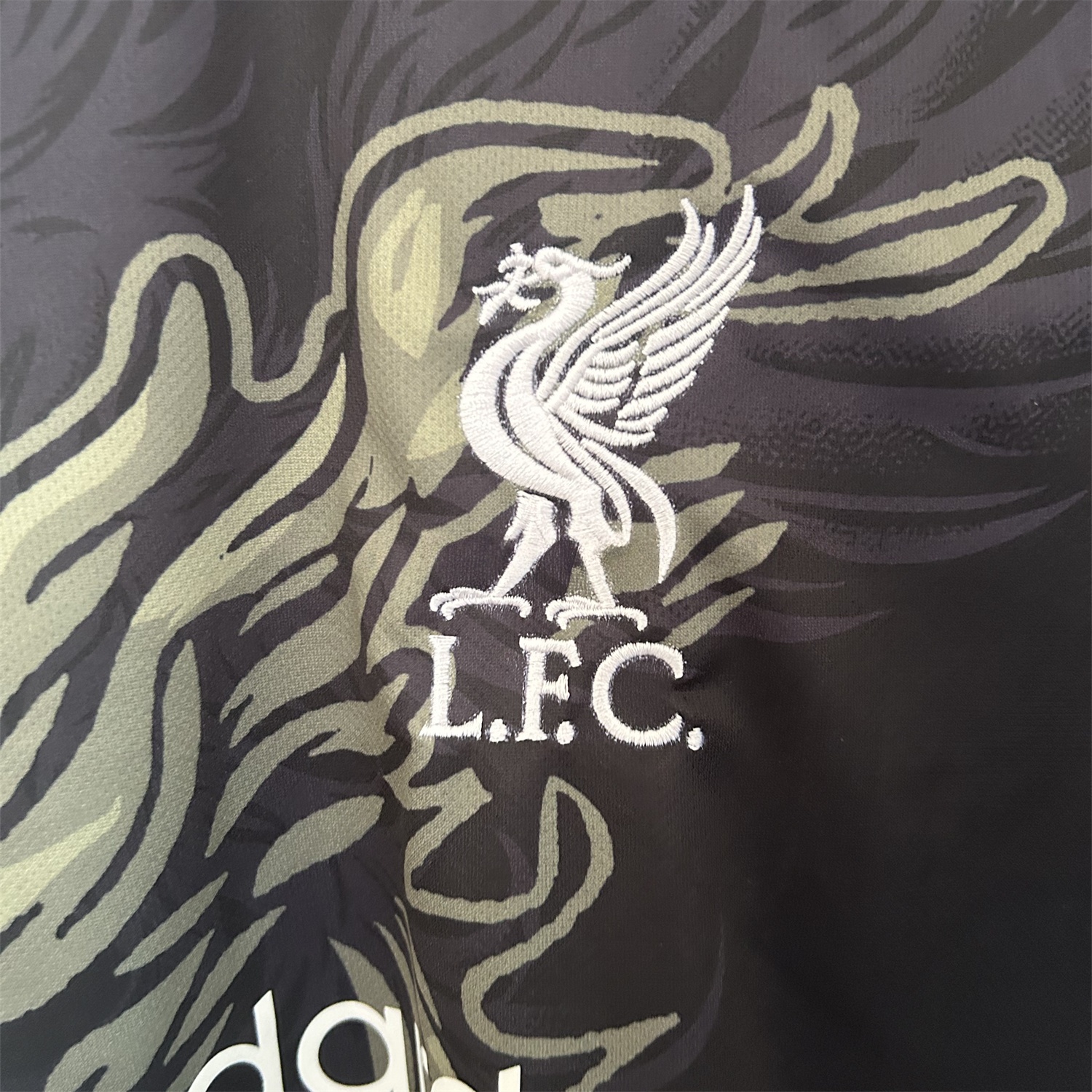 Liver.pool 25-26 Gray Green Liver.pool Bird Black Jersey - Fans Version - Unitedfutballjersey