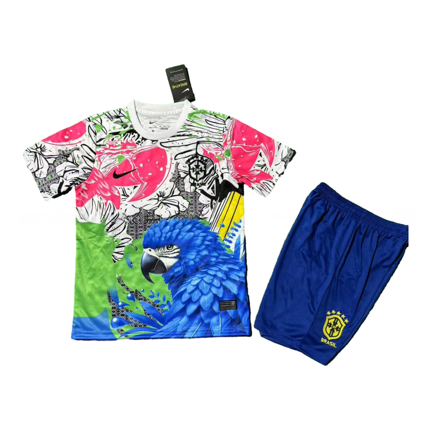 Brazil 25-26 Red Parrot Special Kids Kit - Unitedfutballjersey