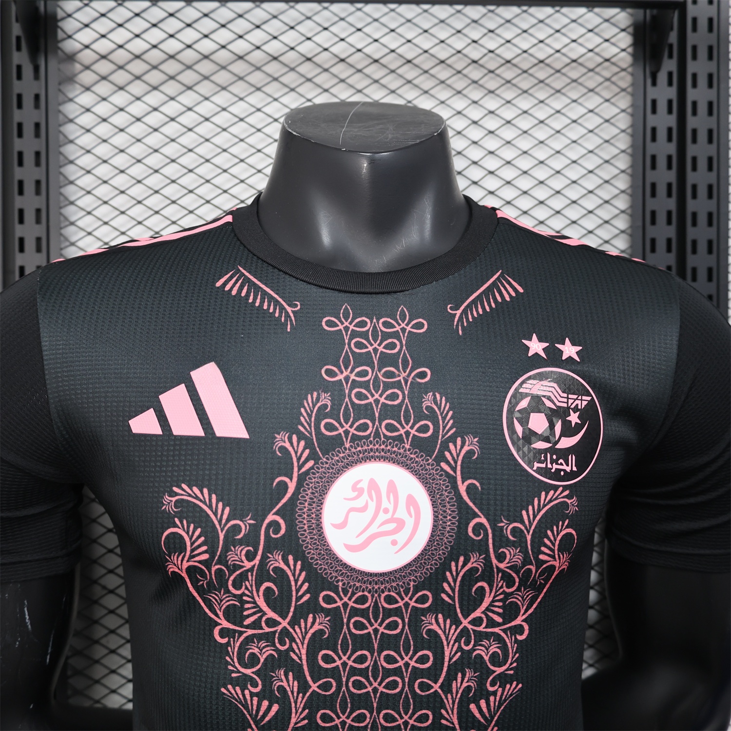 Algeria 25-26 Pure Black Jersey with Pink Pattern - Player Version - Unitedfutballjersey