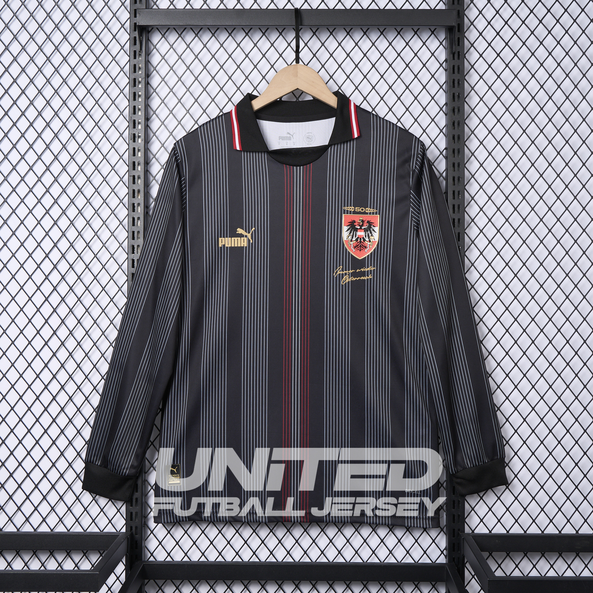 Austria 2024 50th Anniversary Long Sleeve Jersey - Fans Version - Unitedfutballjersey