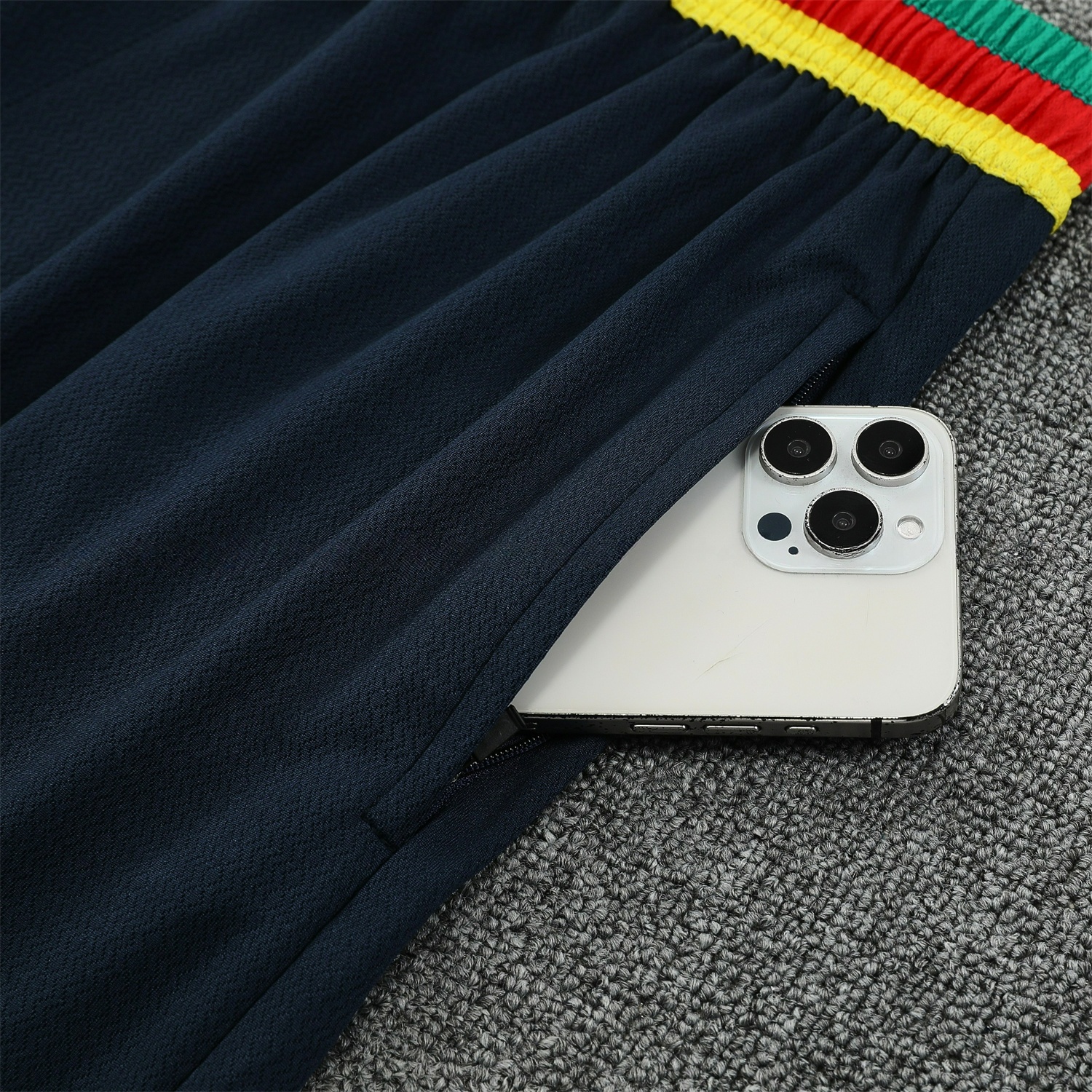 Cameroon 25-26 Short-Sleeve Training Set - Deep Blue Top and Shorts - Unitedfutballjersey