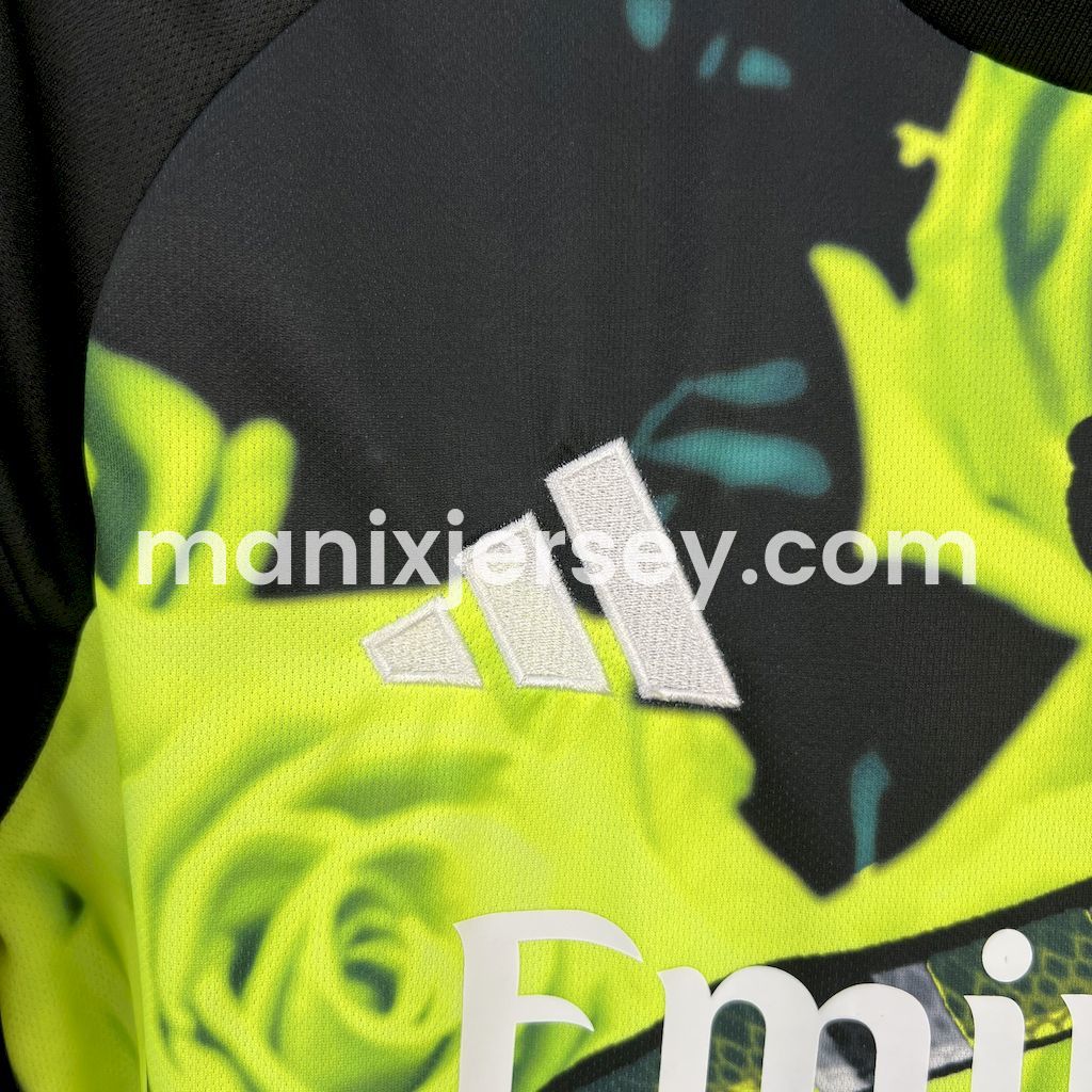 Real Madrid 25-26 Snake and Green Flowers Black Jersey - Fans Version - Unitedfutballjersey