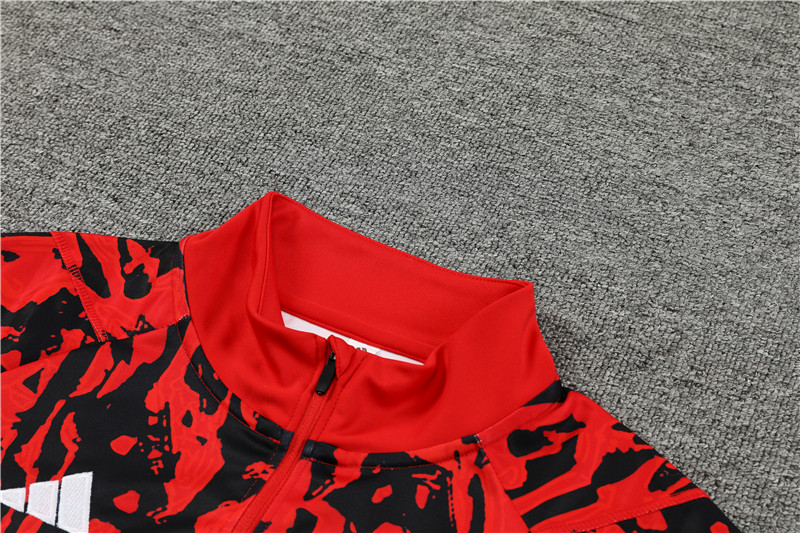 Manchester United 23-24 Long Sleeve Training Set -Red Camouflage - Unitedfutballjersey