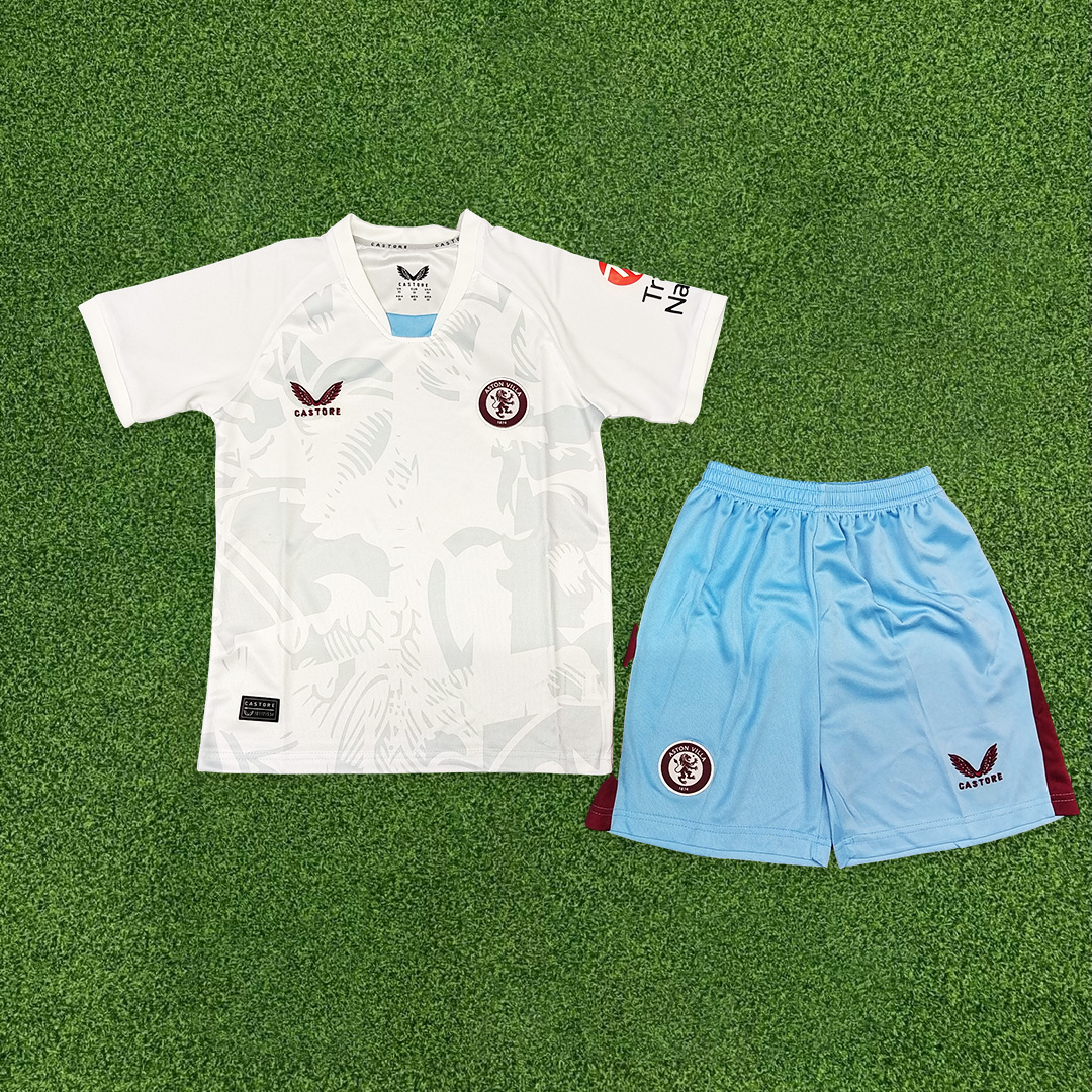 Aston Villa 23-24 Away Kids Kit - Unitedfutballjersey